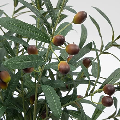 SHACOS 6 PCS Fake Olive Branches for Vases 39" Tall Long Greenery Stems Faux Olive Tree Branches Artificial Olive Leaf Stems with Olive Fruits Fake Plant for Home Wedding Greenery Decor