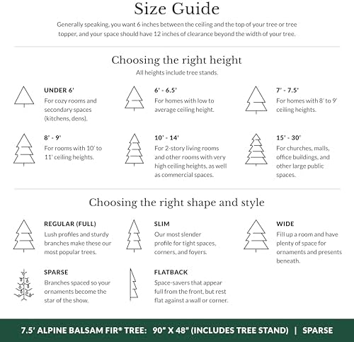 Balsam Hill 9ft Pre-Lit Alpine Balsam Fir - Sparse Artificial Christmas Tree with 600 Clear LED Fairy Lights, Pre-Fluffed Memory Wire Branches & Easy Plug Technology for Statement Spaces