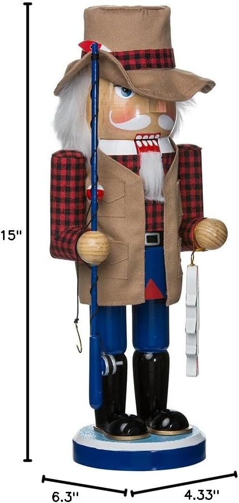 kurt adler 12-inch wooden fisherman nutcracker, package contents