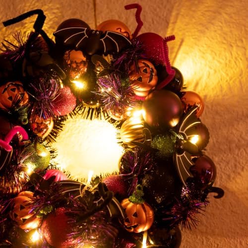 Valery Madelyn Halloween Decorations 12" Pumpkin Wreath for Front Door