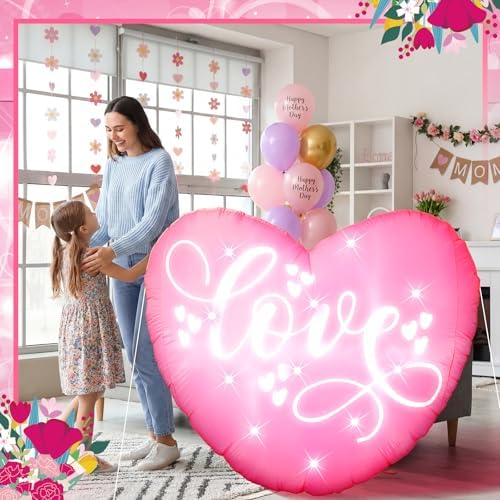 VIHOSE Inflatables Arch Outdoor Decorations Inflatable Arch Build in LED Lights for Party Supplies Decor(4.76 ft,Love)