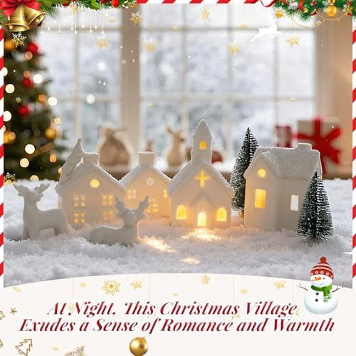 Christmas Village Sets,14 Pcs Christmas Decorations Indoor