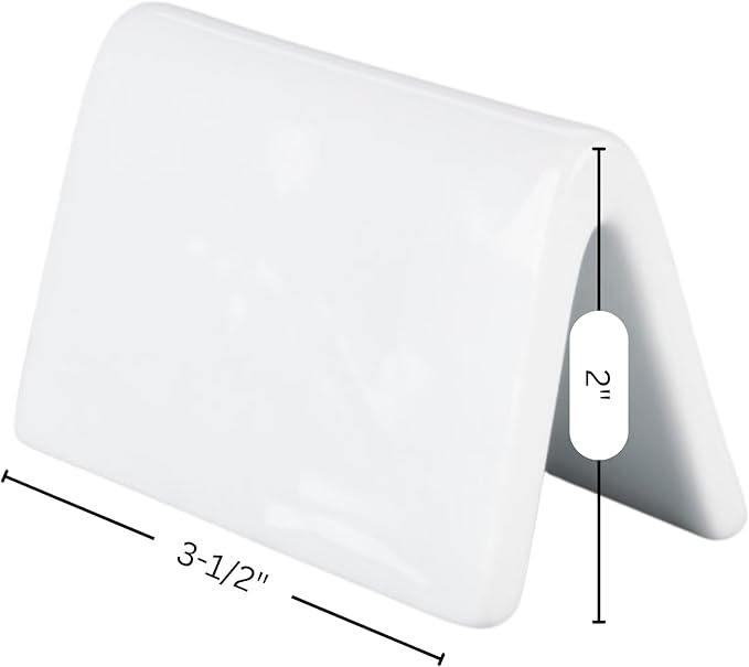 Double Sided Ceramic Dry Erase Table Tent Sign White - 3-1/2"x2" - Reusable Tabletop Setting. Great for Wedding, Birthday, Picnic, Banquet, Buffet, Bakery, Party, Events, Message Board - 12 PK
