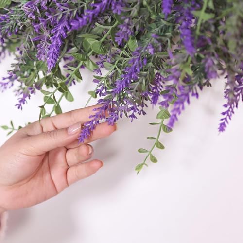 26'' Large Artificial Eucalyptus and Lavender Wreath for Front Door(Purple)