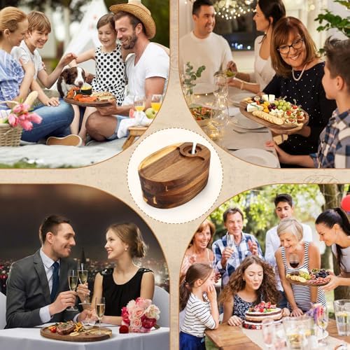SiliFine 6 Pcs Wine Appetizer Plates with Wine Glass Holder, Oval