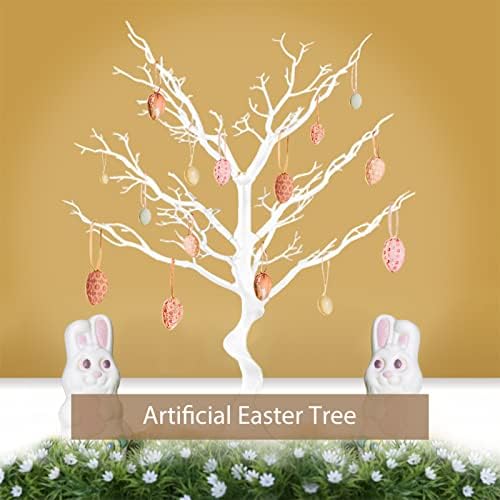 Sziqiqi White Artificial Tree Centerpiece for Weddings, Parties, Christmas - 1 Trunk + 10 Branches, Easy Assembly