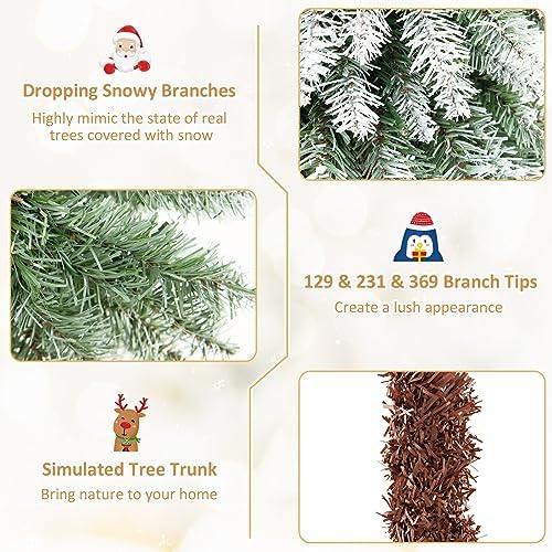 HAPPYGRILL Set of 3 Artificial Christmas Tree, 3' 4' 5' Pre-lit Xmas Tree