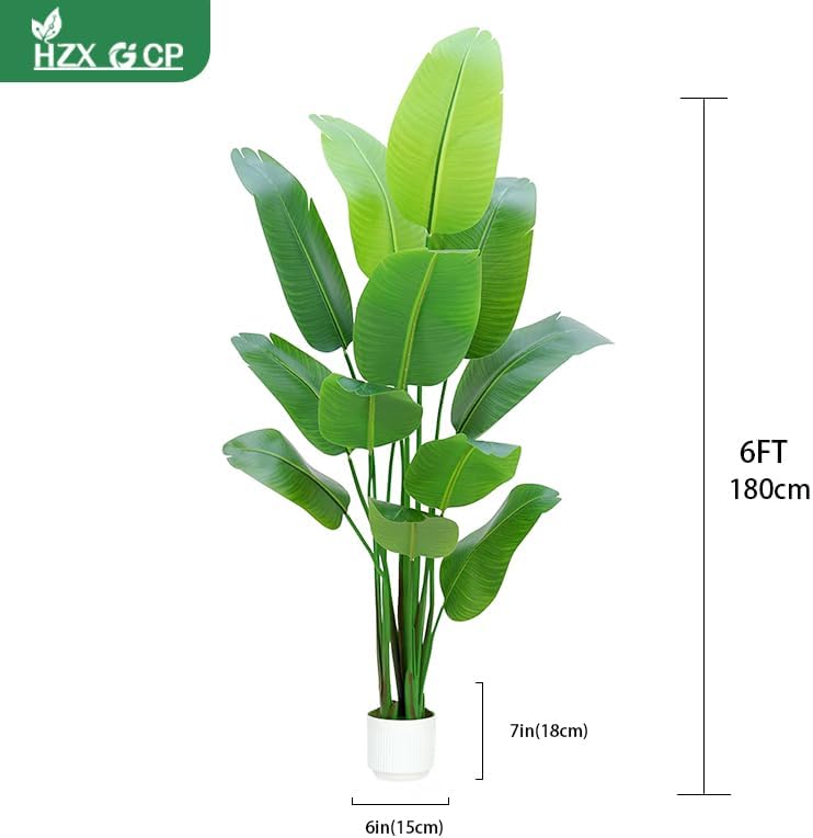 Bird of Paradise Plant Artificial 6ft,Faux Plants Indoor Tall with 12 Trunks ...