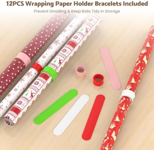 Wrapping Paper Storage Cart, Rolling Gift Wrap Station with Drawer & Hooks