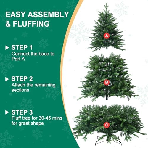 Treepool 4FT Unlit Artificial Christmas Tree, 668 PE/PVC Tips, Small Spaces