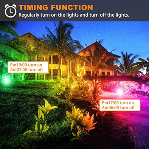 MELPO LED Flood Light Outdoor 800W Equivalent 8000LM RGB Landscape Lighting