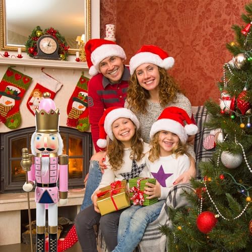 Geetery 36 Inch Large Pink Christmas Nutcracker Decoration Wooden Soldier