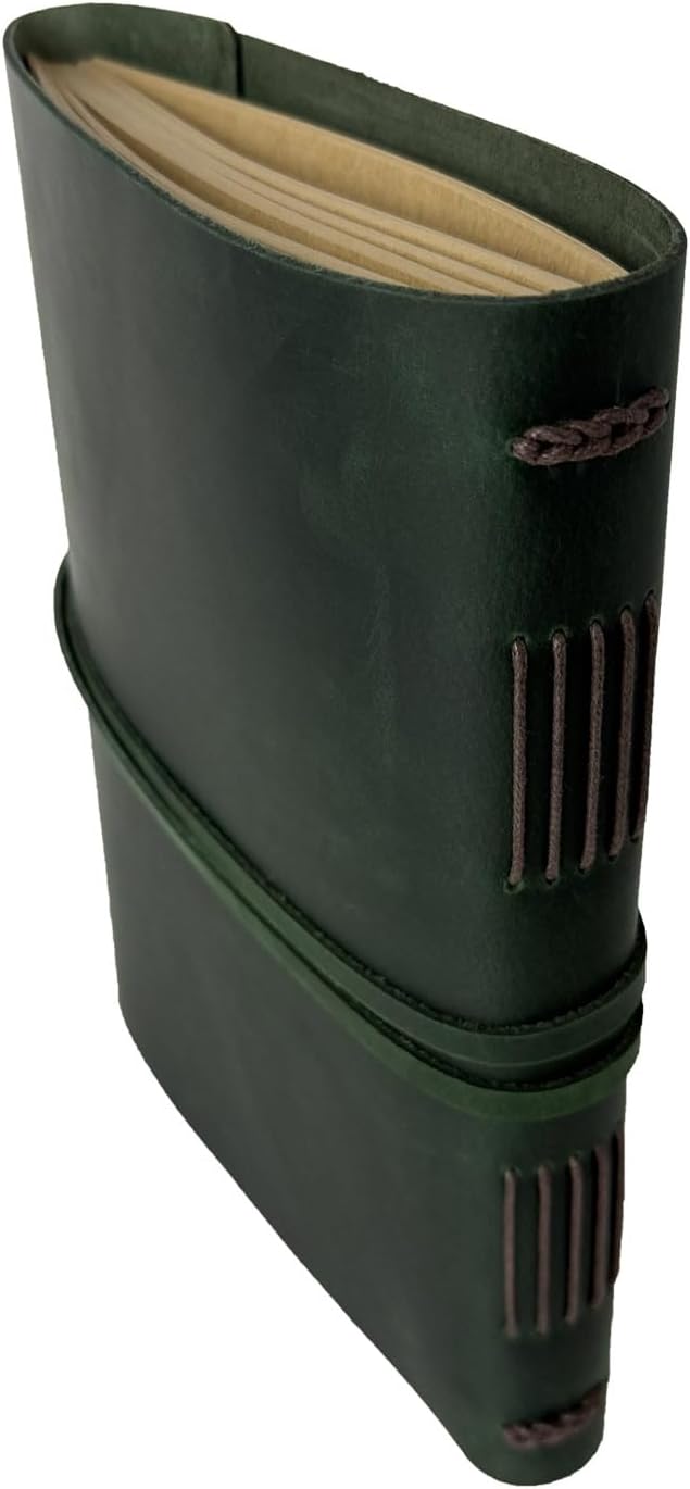 Large Notebook Journal - Genuine Leather Journals for Writing A4 Size Diary 8x10 Inch, Notepad For Women and Man, Gifts,Work,Travel Dark Green