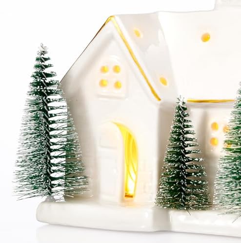 WDS WONDROUS Ceramic Christmas Village House Set Decor for Home Farmhouse