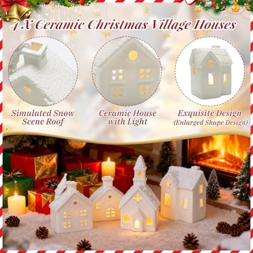 Christmas Village Sets,14 Pcs Christmas Decorations Indoor