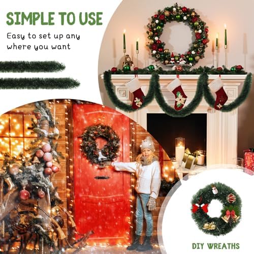 Hotop 252 ft Christmas Garland Bulk, Green, Classic Style