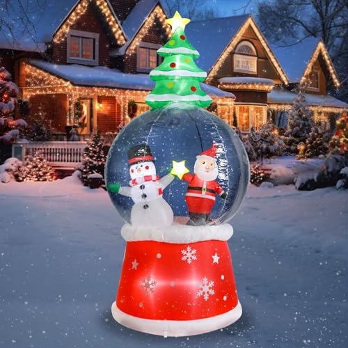 MUMTOP 7.68 FT Christmas Outdoor Inflatable with Snow Globe Holiday Decor