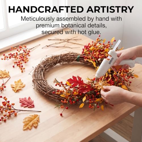 Appalachia Berry Silk Fall Door Wreath 20 Inch Harvest Front Door Decor