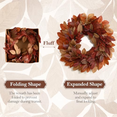 DN DECONATION Fall Wreath for Home Front Door Decor, Decorations for Wall