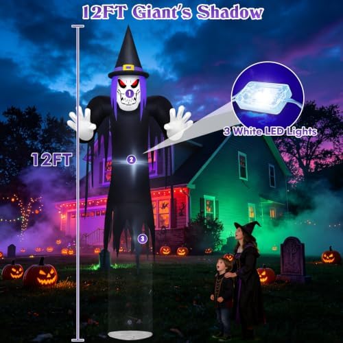 Danxilu 12FT Gaint Halloween Inflatable Floating Witch Outdoor Decoration