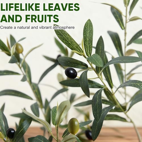 Timoo Faux Olive Tree 7FT Tall Olive Trees Artificial Indoor with Planter