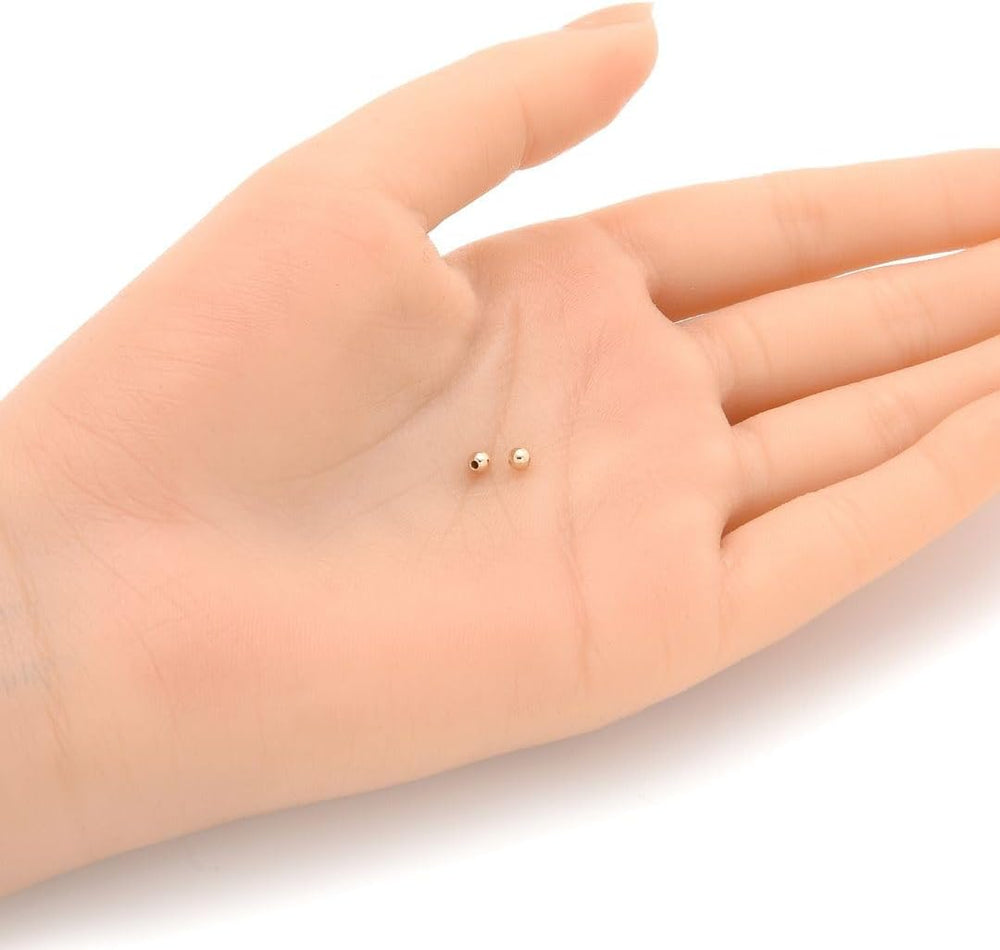 100pcs Adabele Real 1/20 14K Gold Filled Seamless 3mm Tiny Round Beads