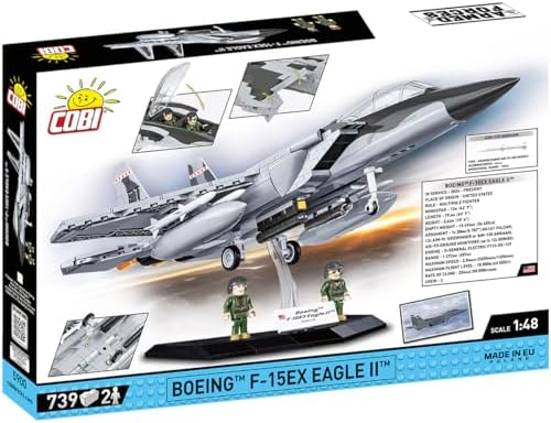 COBI Armed Forces Boeing F-15EX Eagle II Aircraft Building Set, 739 Pieces