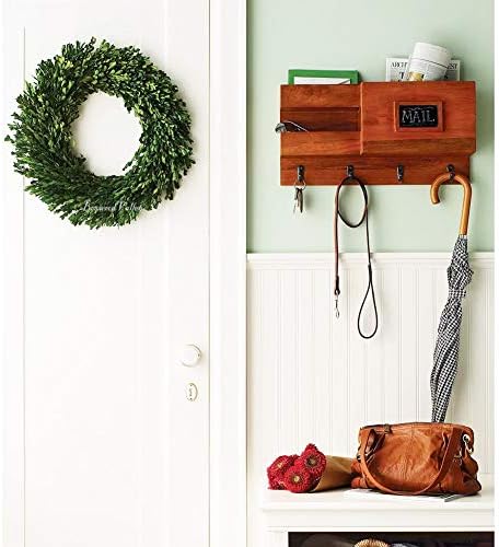 Preserved Boxwood Wreath, 11 Inches, Green Wreath for All Seasons Indoor Use Suits for Wedding, Christmas, Halloween, Valentine's Day