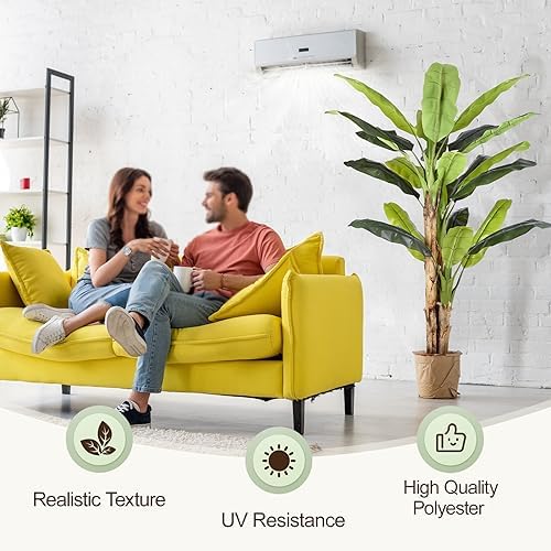 8.5ft Extra Tall Artificial Banana Tree, Fake Banana Leaf Plant with 26 Faux Banana Leaves, Perfect for Home Indoor Outdoor Patio Office Tropical Decor