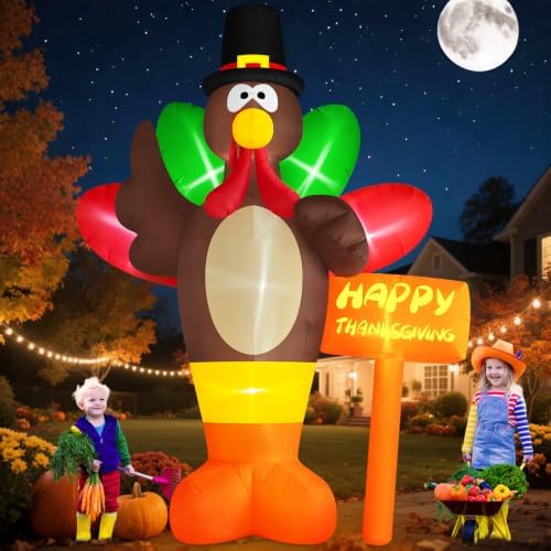 Danxilu Thanksgiving Inflatables 10 FT Giant Turkey Outdoor Decorations