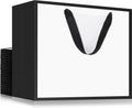 EUSOAR Large Gift Bags with Handles, 25pcs 16"x6"x12" Thank You Wrap Paper Bags Bulk, White/Black Merchandise Retail Shopping Wrapping Bags for Business, Craft Grocery, Wedding Birthday Party Favor