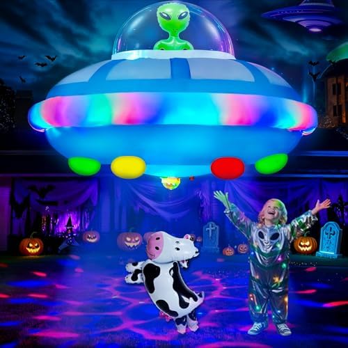 OurWarm 4FT Halloween Inflatables Outdoor, Alien Blow Up Yard Decorations