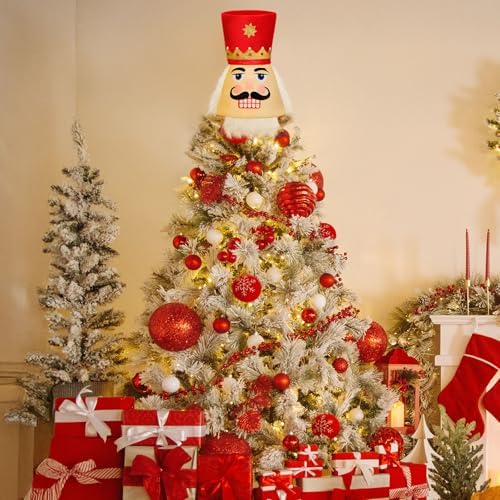 CiyvoLyeen Red Nutcracker Christmas Tree Topper Nutcracker Tree Ornament
