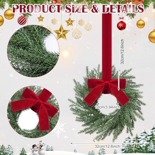 6 Pcs Christmas Small Norfolk Wreaths 12.6 Inch Xmas Pine Wreaths