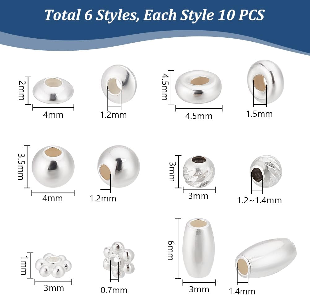 ph pandahall 60pcs 925 sterling silver beads for shown in use