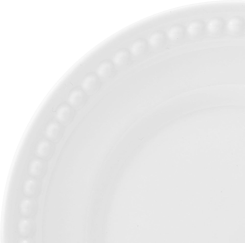Fitz and Floyd Everyday Beaded White Porcelain Appetizer Dessert Plates, Set ...