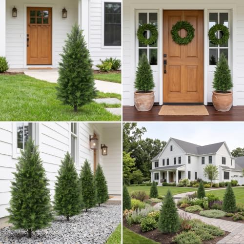 AOKIIE 3FT Artificial Cedar Tree for Outdoors, UV Resistant Fake Pine Trees