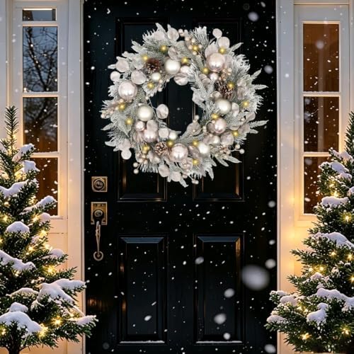 24 inch Christmas Wreath, Artifical Christmas Door Wreaths