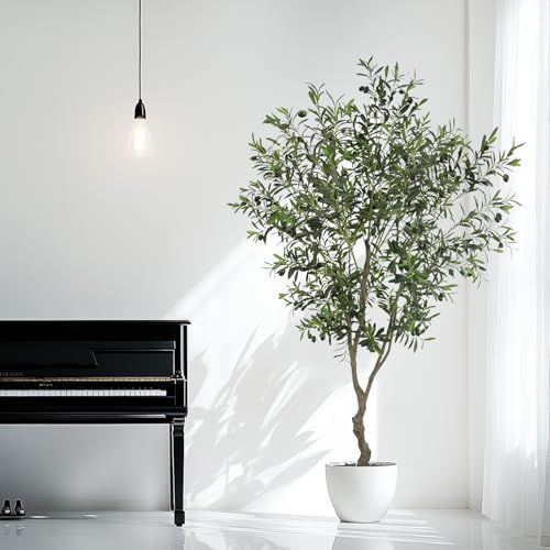 7ft Artificial Olive Tree Potted Plant