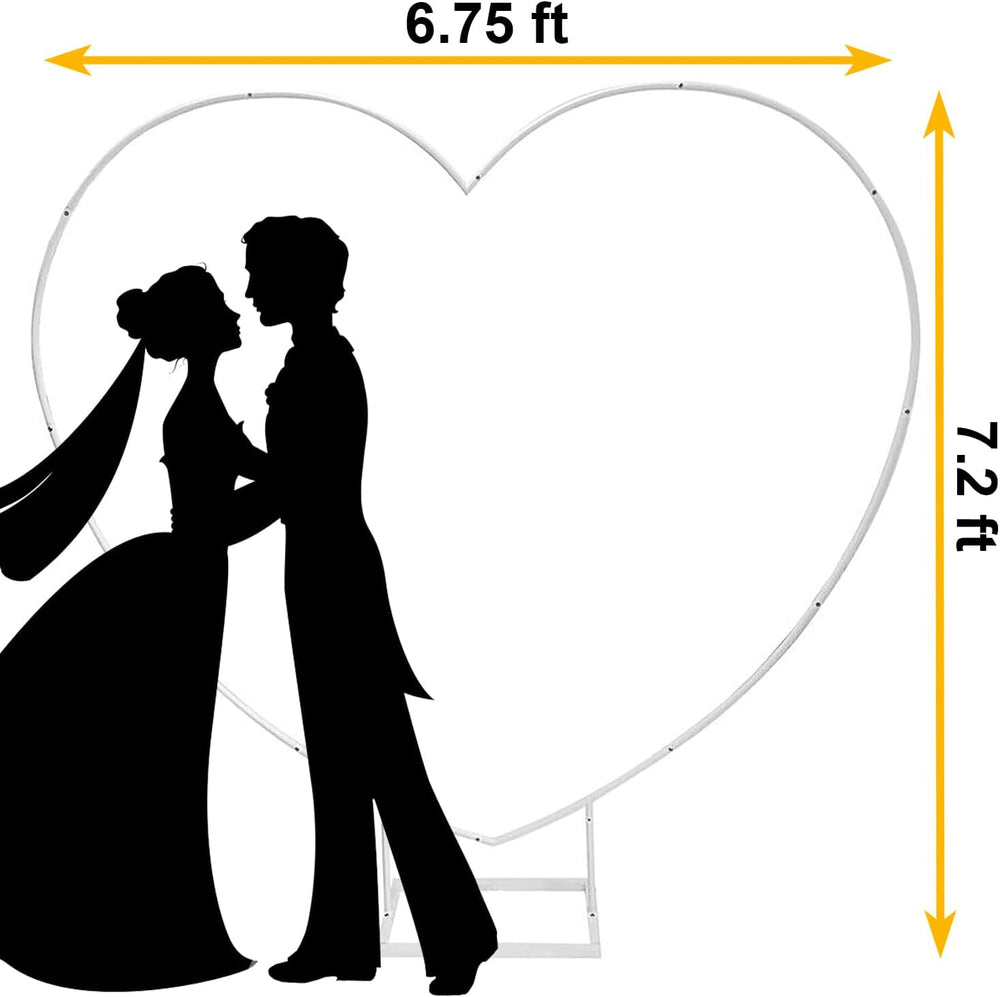 7.2ft Heart-Shaped Metal Balloon Arch Kit for Weddings Valentine's Day Pr...