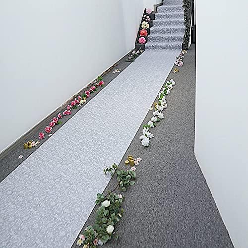 BalsaCircle 50 feet White Lace Floral Aisle Runner - Wedding Ceremony Engagem...