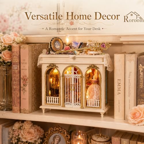 Roroom DIY Miniature House Kit, Dreamy Vanity Room Dollhouse Kit