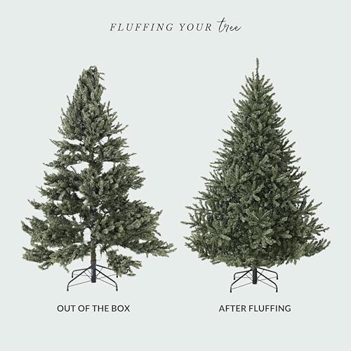 Balsam Hill 9.5ft Pre-Lit Classic Blue Spruce - Artificial Christmas Tree with 5,248+ Tips, 1600 Hand-Strung Clear LED Lights, Easy Plug System & Premium Stand for Indoor Holiday Decorating