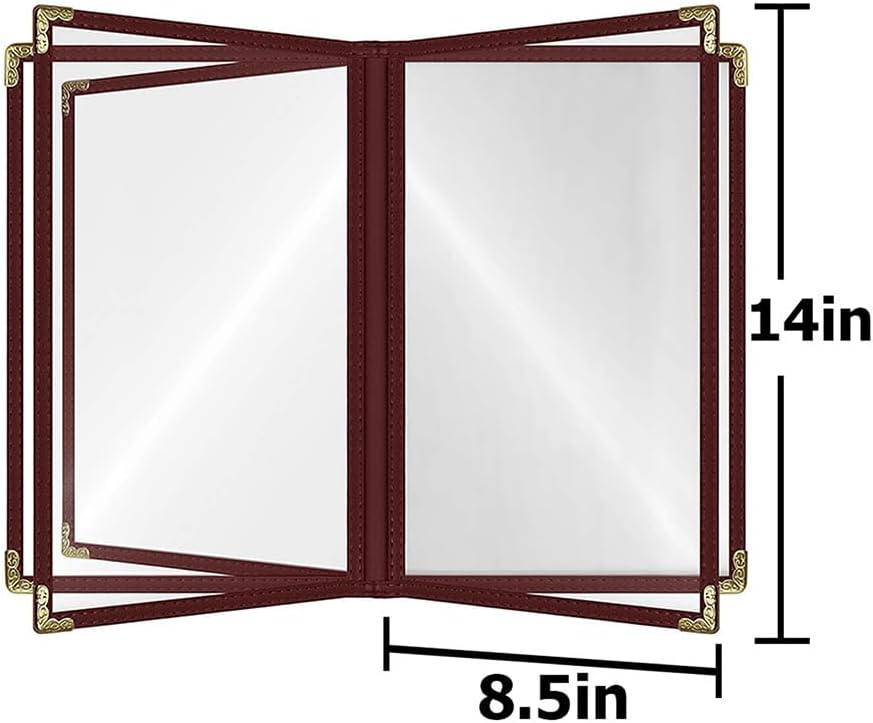 goodsmart restaurant menu covers – 25 pack burgundy, close-up detail