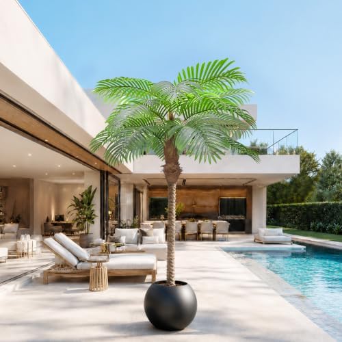 Artificial Palm Trees for Outdoors,6.5ft Tall Fake Plant for Indoor/Outdoor