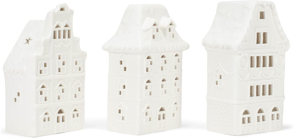 mark feldstein row house porcelain tea light figurines shown in use