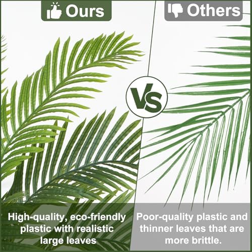 7ft Tall Artificial Phoenix Palm Tree for Outdoor Indoor Decor, Large Faux Coconut Silk Palm Tree Tropical Fake Tree Perfect for Outside Patio Poolside Home Office Decor (Set of 2)