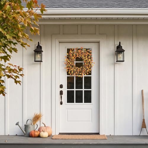 24 Inch Fall Wreaths for Front Door, Fall Decor Floral Wreath