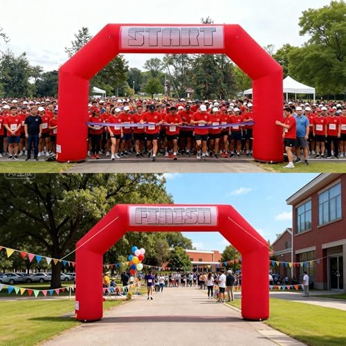 20Ft Inflatable Arch with Blower,Outdoor Inflatable Archway for Party,5K Race,Advertising Commerce,School Sport Black Red