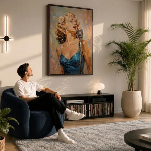 Canvas Floater Frame for 1”–1.25”Deep Gallery Wrapped Canvas, Wood-Look Floating Frame Wall Artwork for Oil Paintings, Gallery Bedroom, Living Room, Studio, Made in USA (Dark Walnut,8x10)